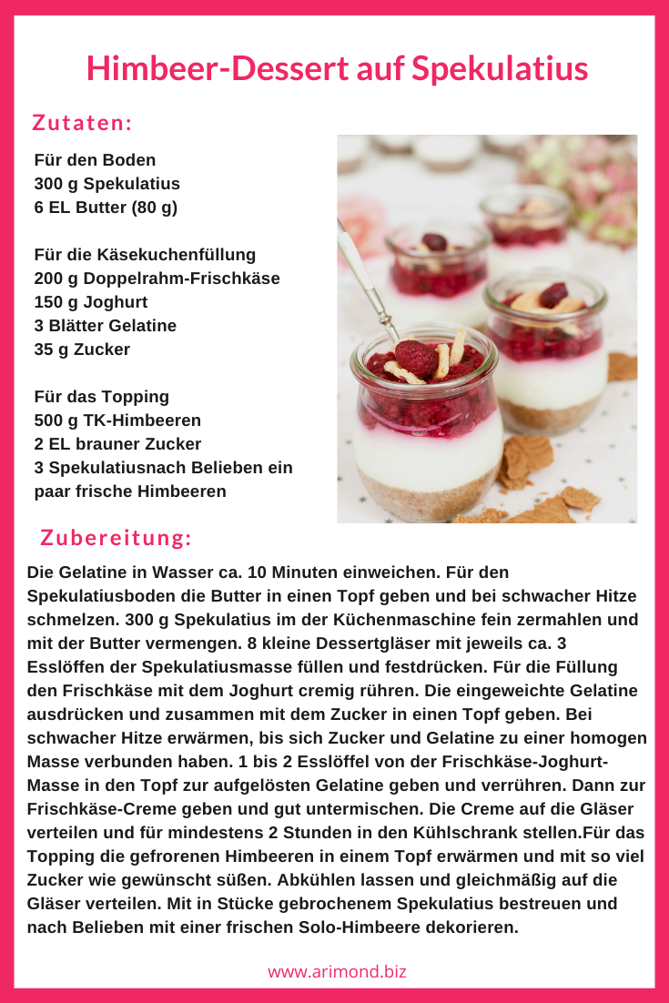Himbeer-Dessert auf Spekulatius